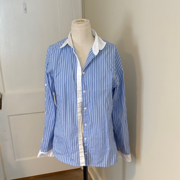 Bogner Tops - Bogner Blue and White Striped Shirt